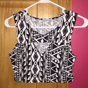 Aztec print crop top